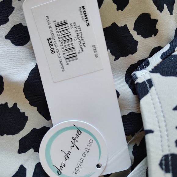 Freshwater Plus Size Cheetah Print Tankini Top Bathing Suit Top 3X - Picture 8 of 12